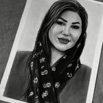 طراحی چهره سیاه قلم.شقایق ابراهیمی