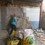 تخریب داخلی  ساختمان دیوار آرک شومینه