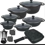 سرویس قابلمه و تابه چدن گرانیت هافنر