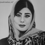 طراحی چهره سیاه قلم سوده