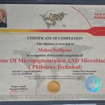 گواهی کسب‌وکار برای آرایش دائم و تاتو بدن مهسا سیف