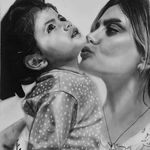 طراحی چهره سیاه قلم.شقایق ابراهیمی