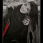 فاطمه رمضان زاده • طراحی چهره سیاه قلم