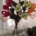 مکرومه بافی_بافت دسته گل آقانژاد