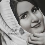 فاطمه رمضان زاده • طراحی چهره سیاه قلم