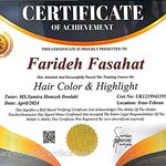 گواهی کسب‌وکار برای خدمات تخصصی مو فریده،رنگ وکراتین وفردائم