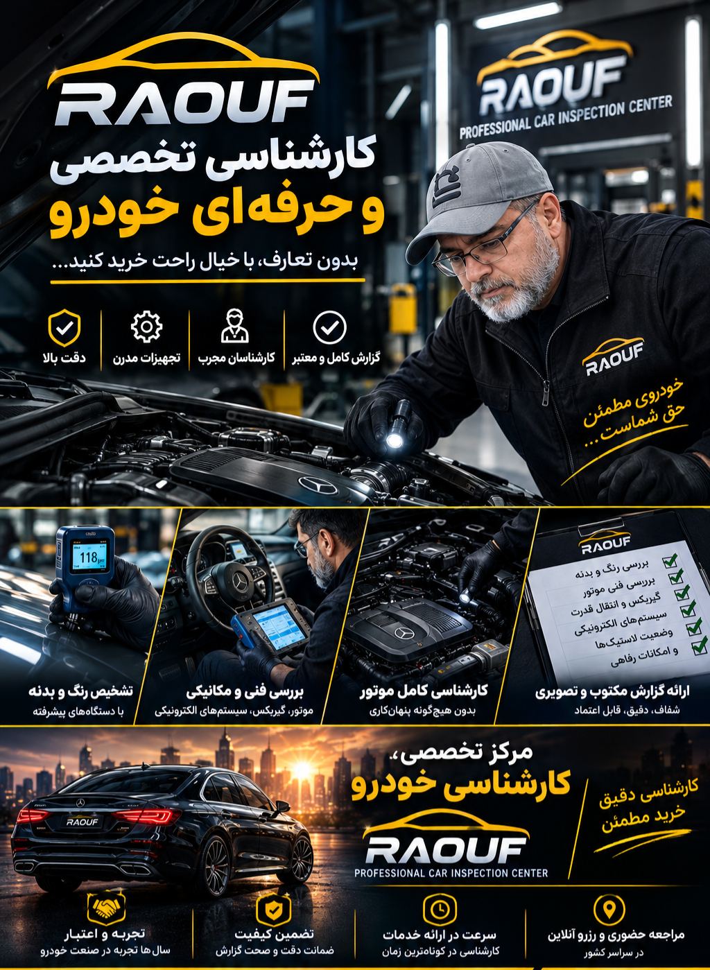 مرکز کارشناسی و تشخیص رنگ خودرو رئوف