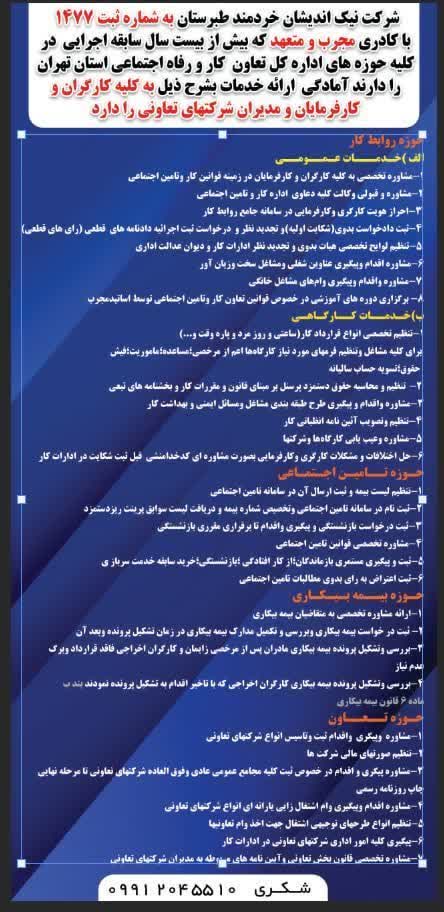 شرکت خدمات مشاوره ای نیک اندیشان خردمند