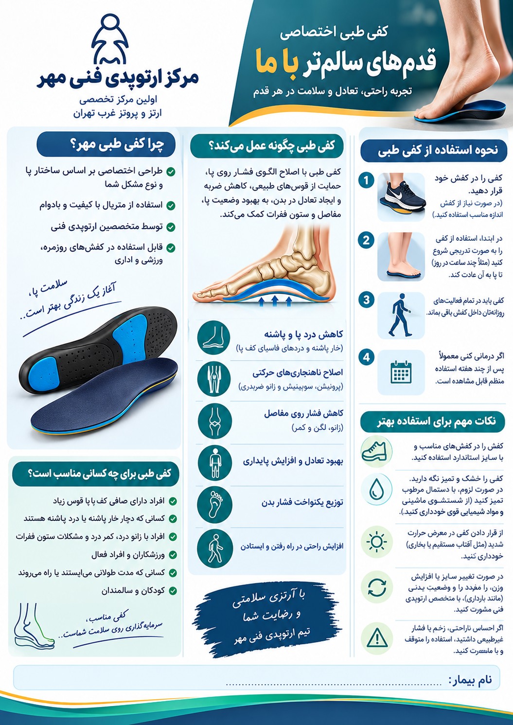 کلینیک ارتوپدی فنی مهر اسکن کف پا