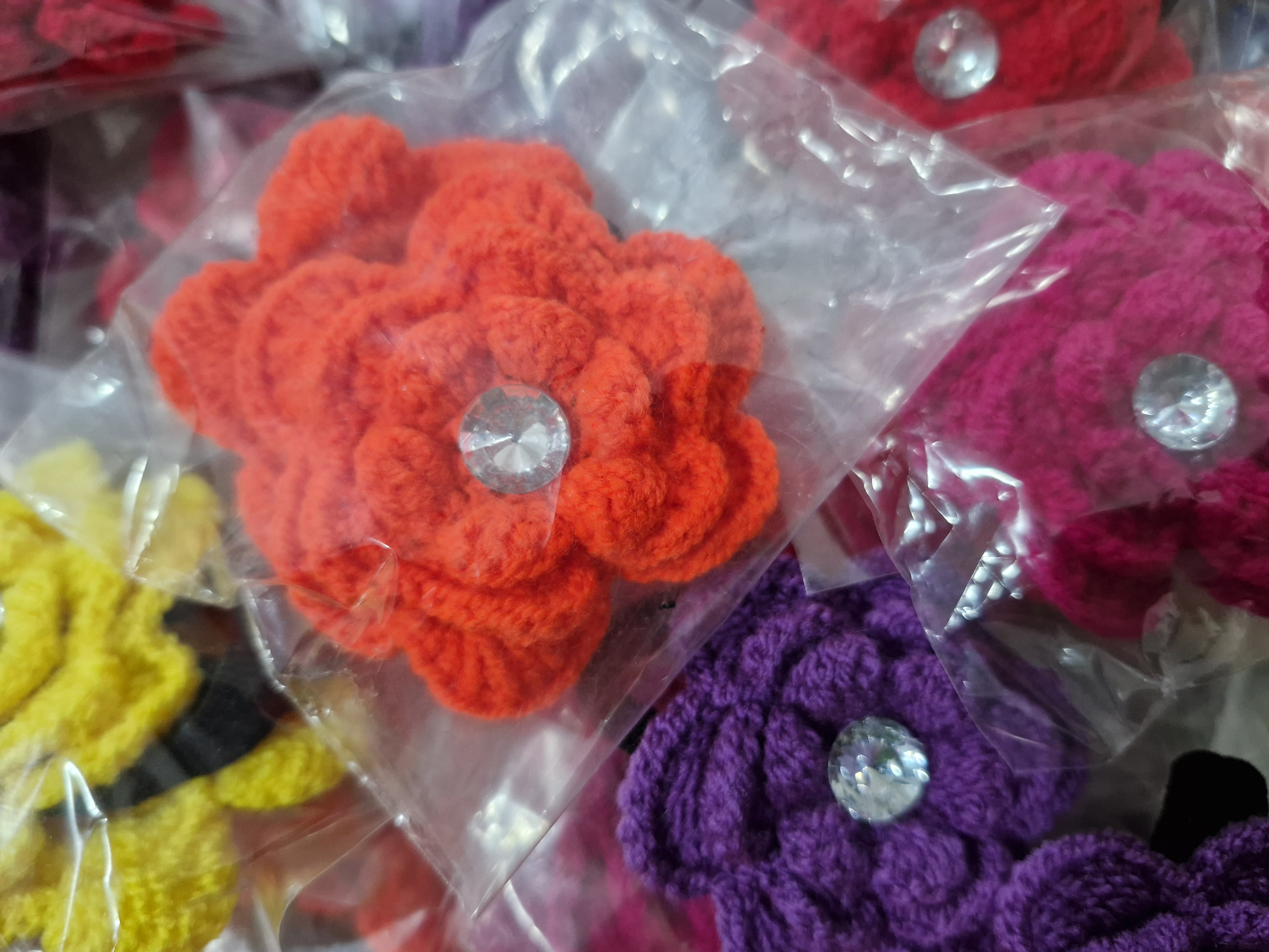 کش مو بافتنی گل