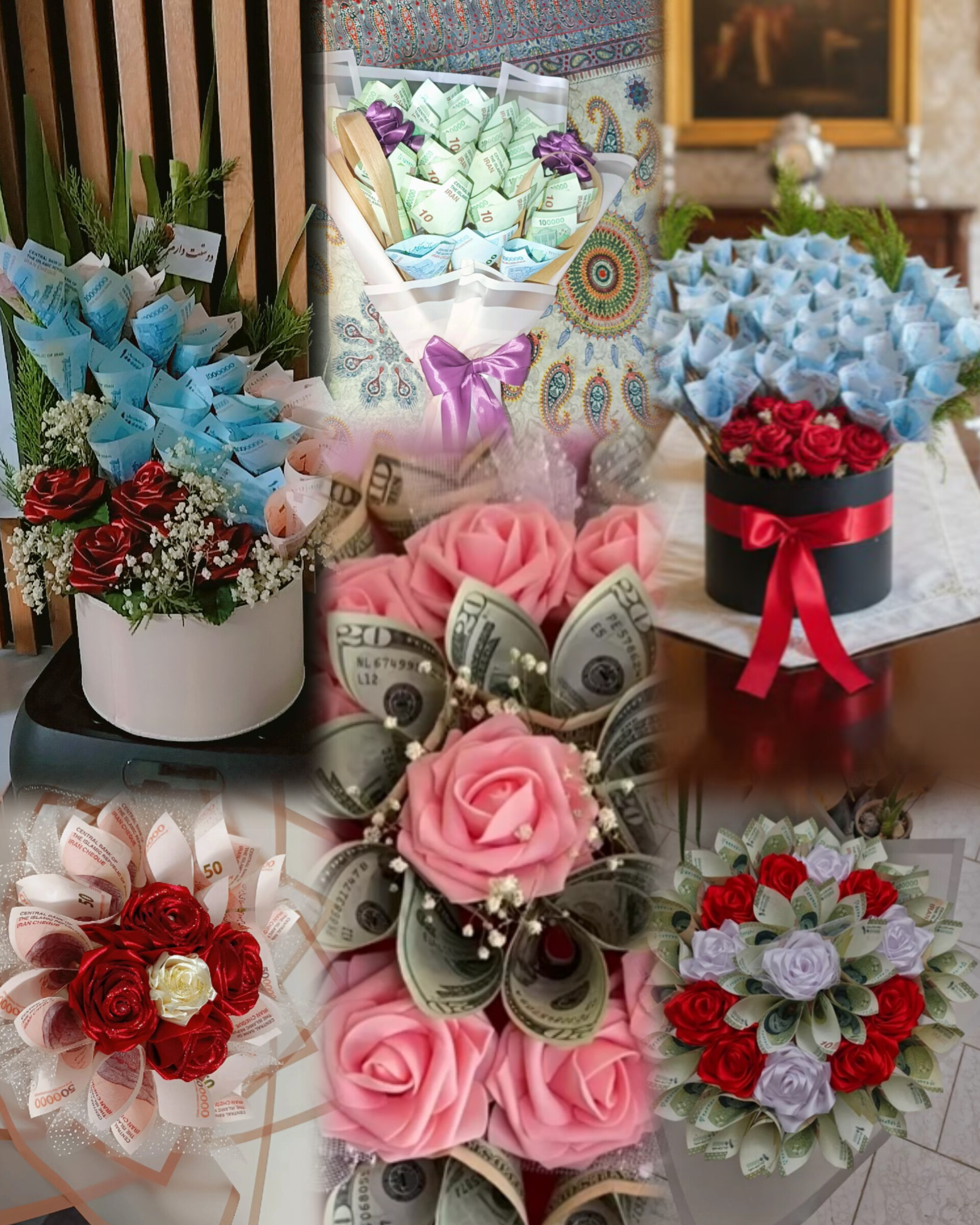 دسته گل رز ربانی