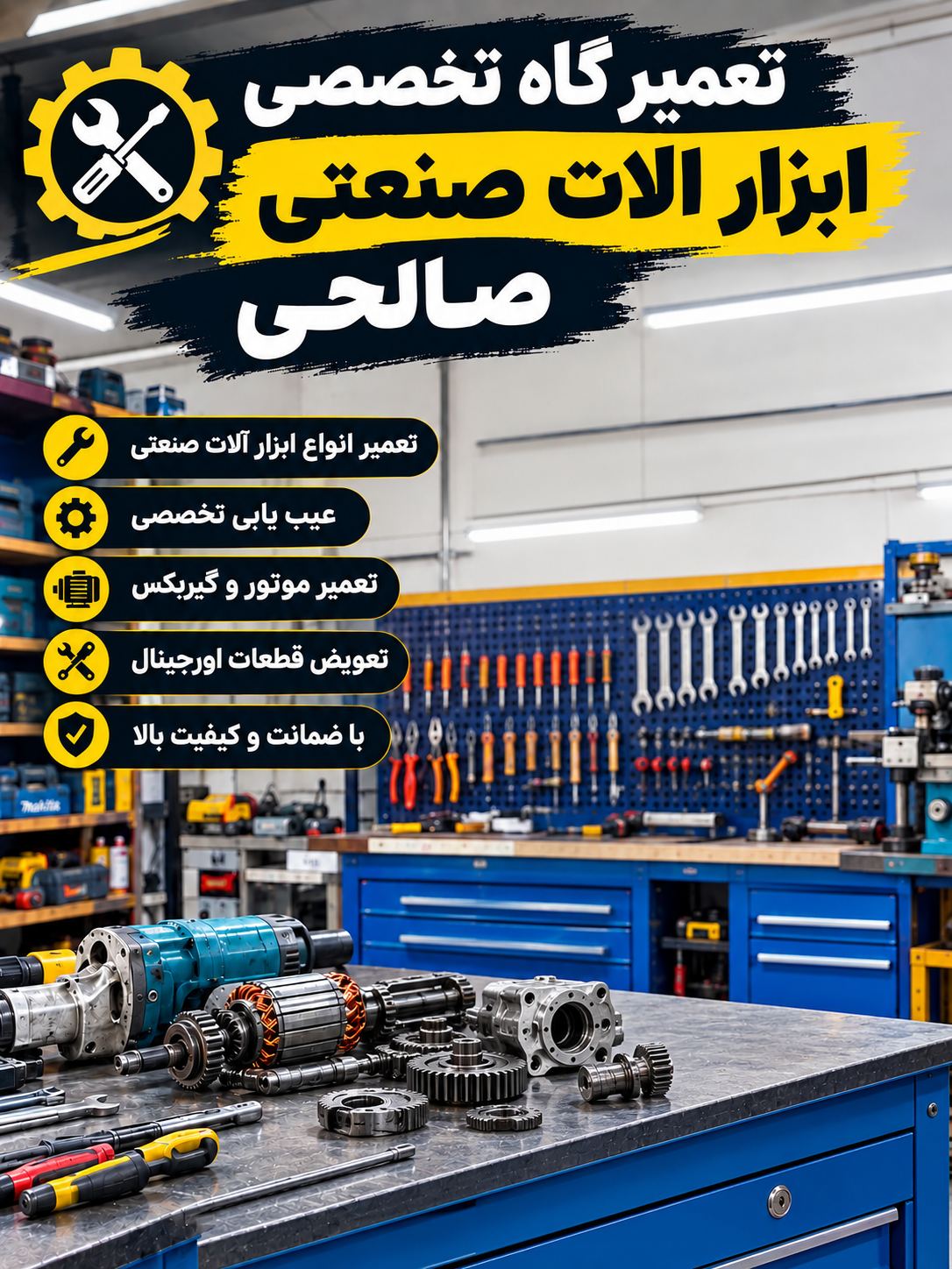 مرکز فروش، کرایه و تعمیر ابزار الات صنعتی، برقی