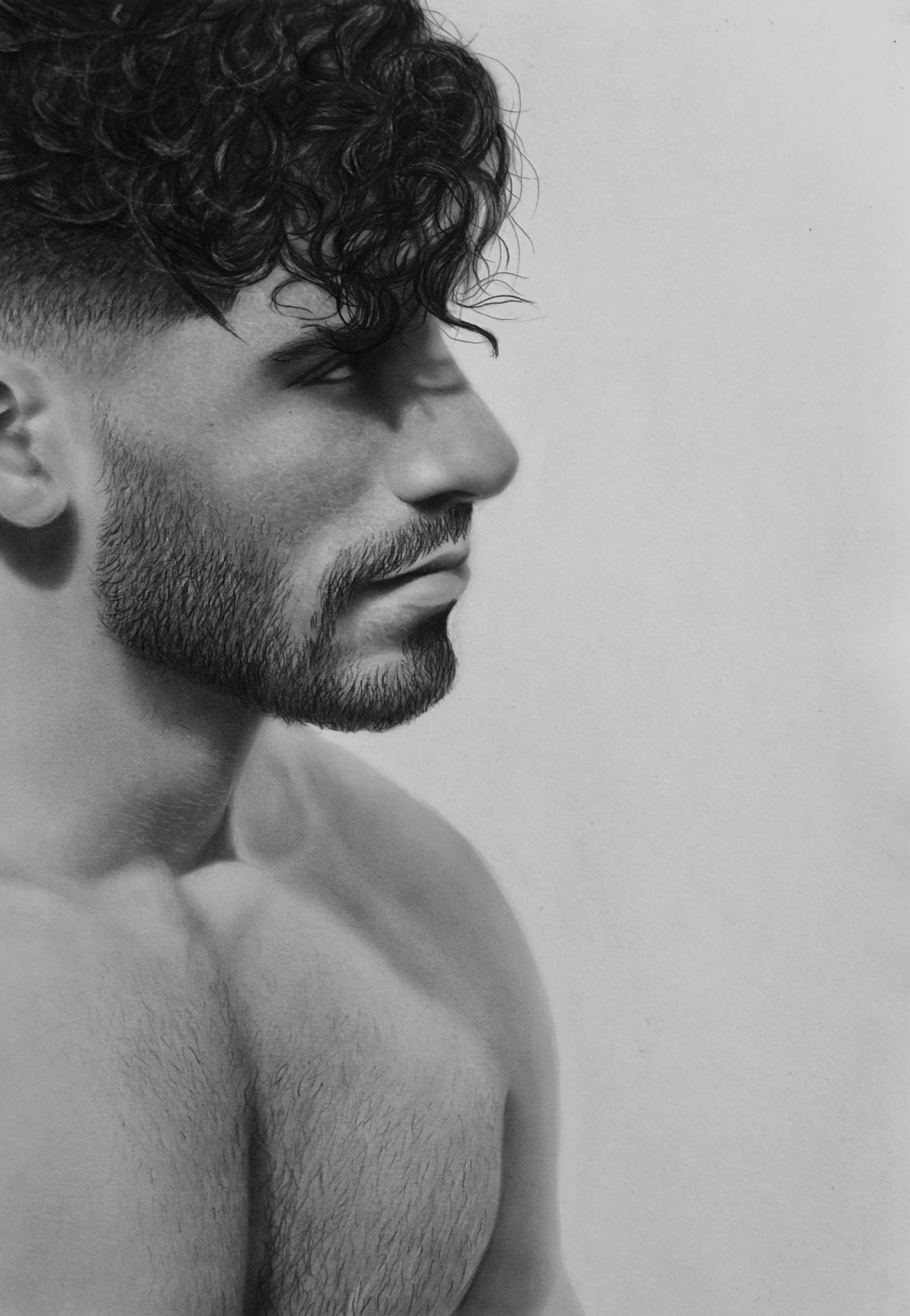 طراحی چهره سیاهقلم نجفی