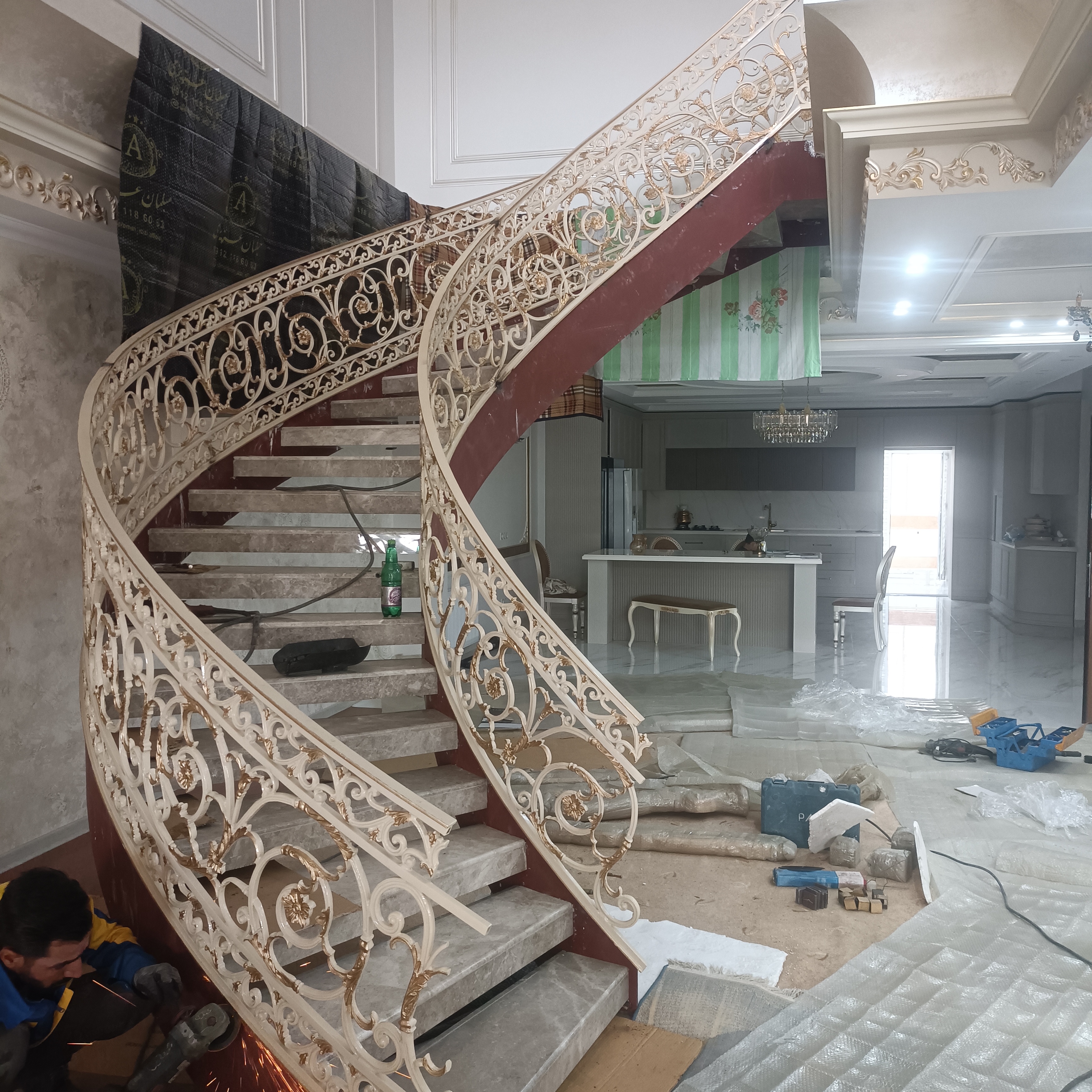 نرده راه پله آهنی و آلومینیومی حمید