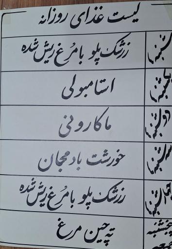 تهیه ی غذای درسا
