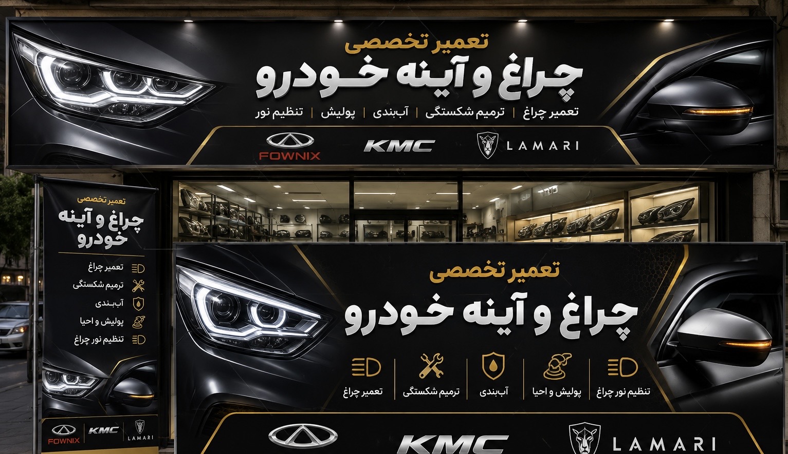 تعمیرات اینه و چراغ جلالی