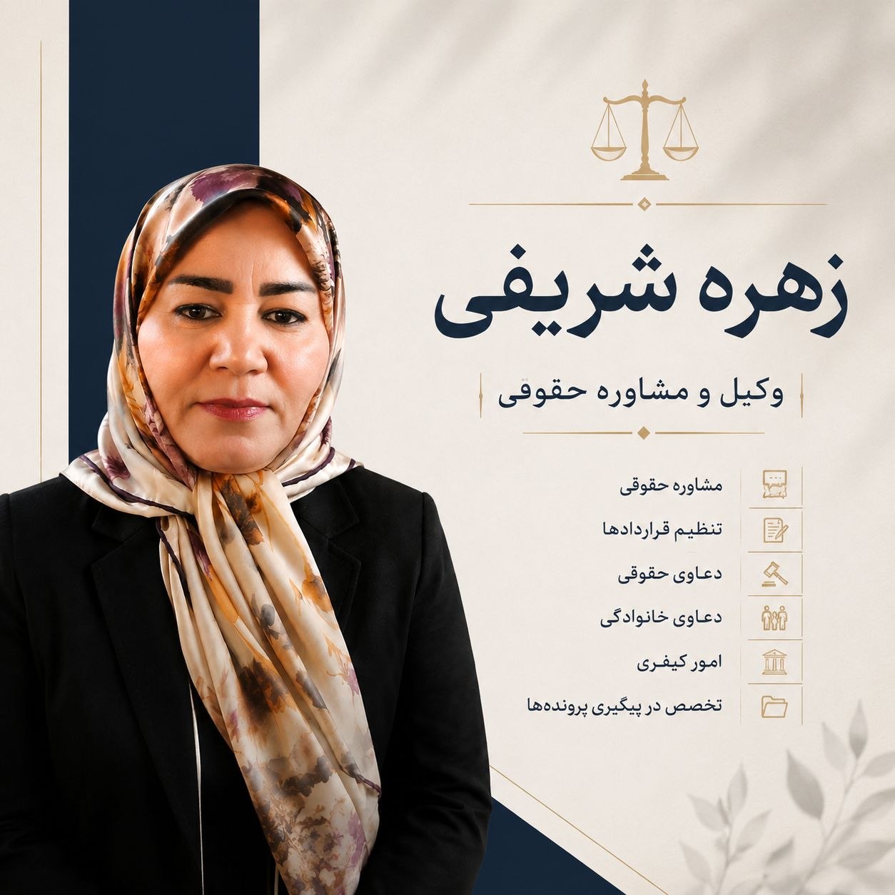 وکیل ومشاوره حقوقی زهره شریفی