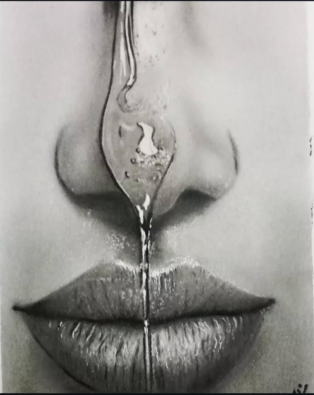 طراحی چهره سیاه قلم مائده بهداد