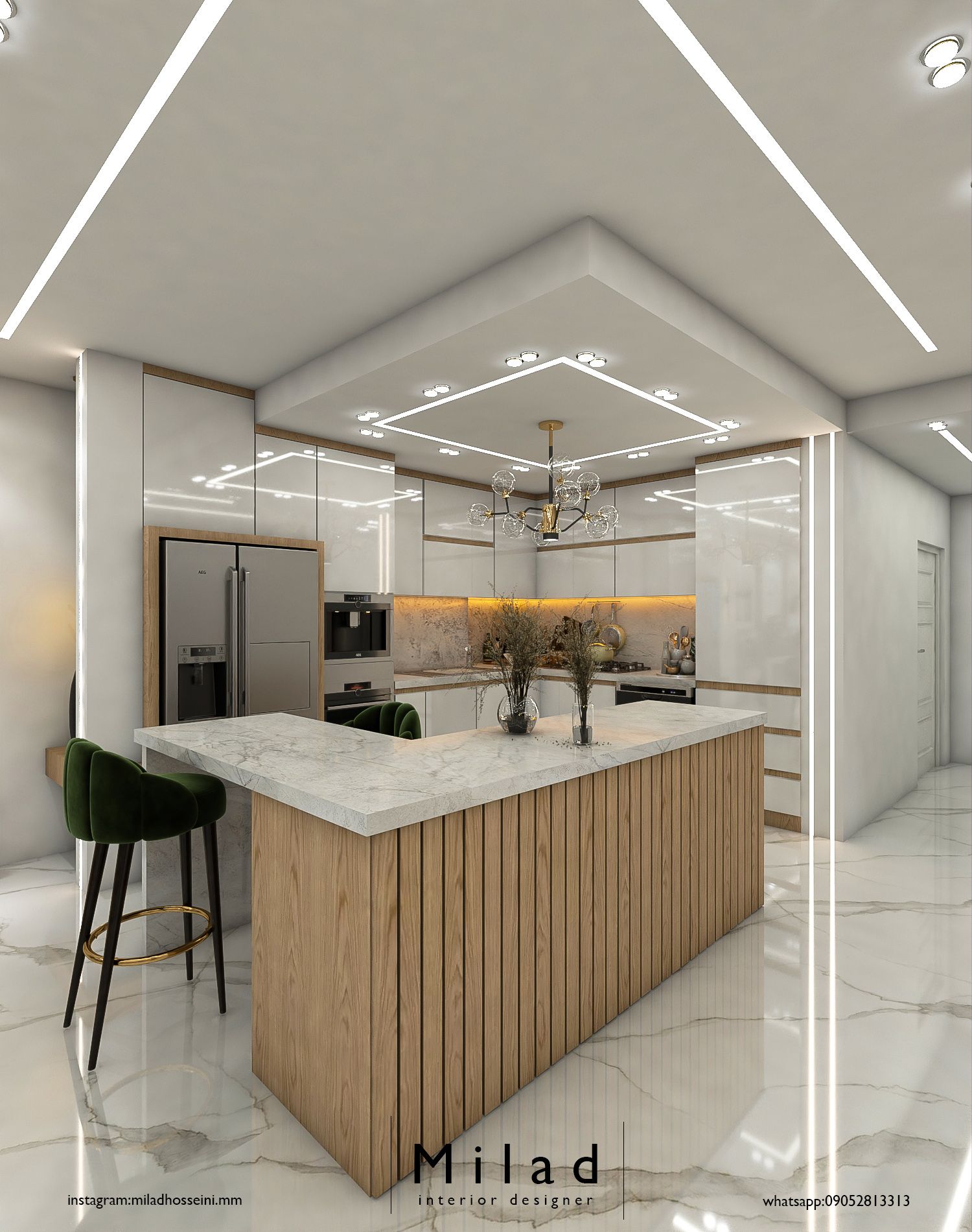 طراحی سه بعدی  کابینت اسکندری