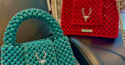 بافت کیف واکسسوری مرواریدی وکریستالی