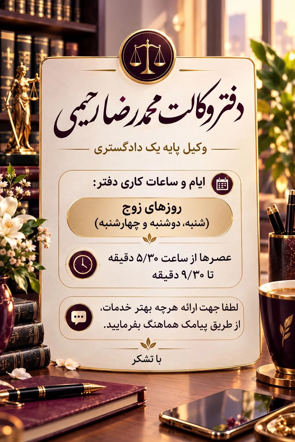 وکیل پایه یک دادگستری | محمدرضا رحیمی