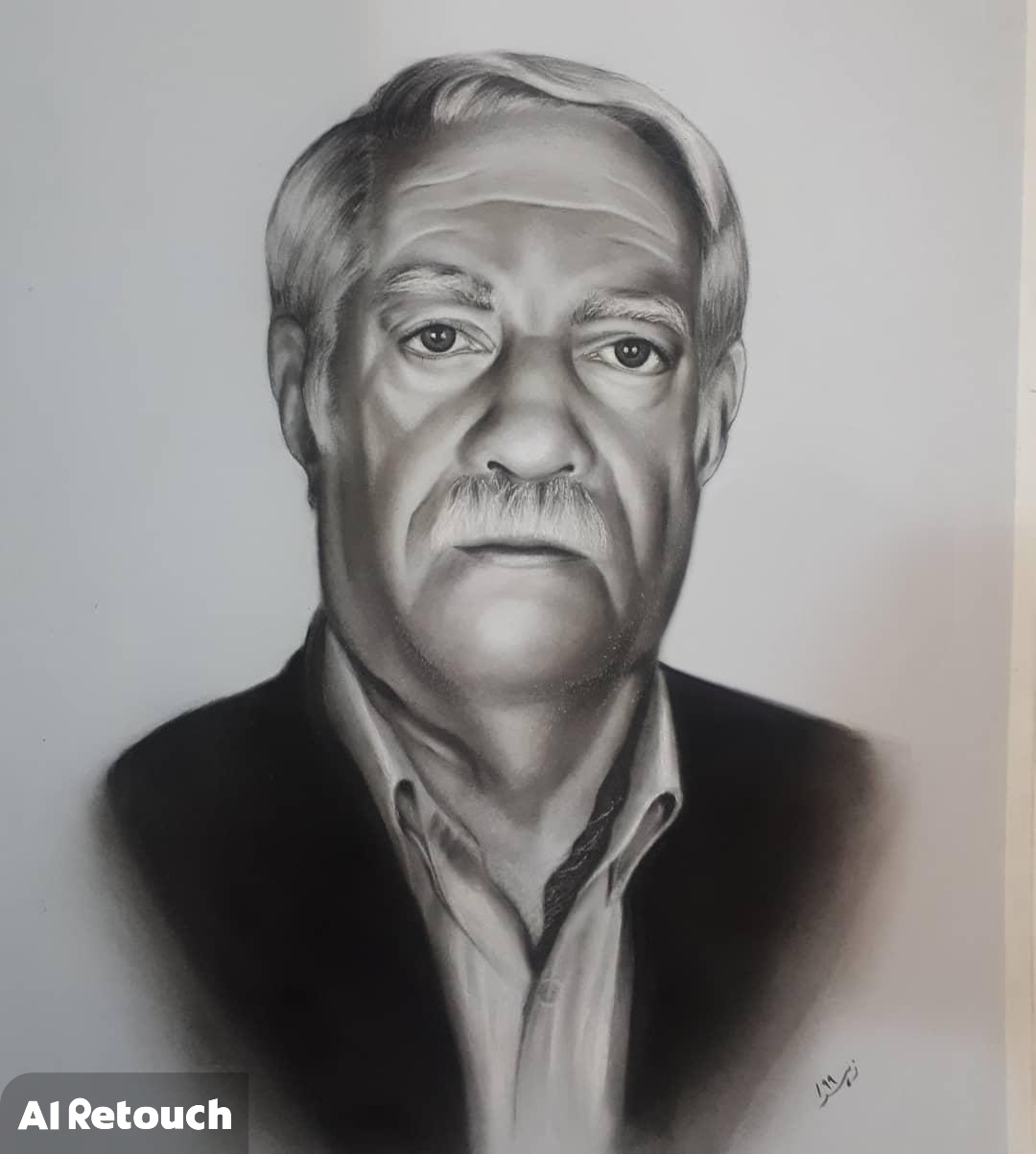 نقاشی سیاه قلم چهره  زهرا