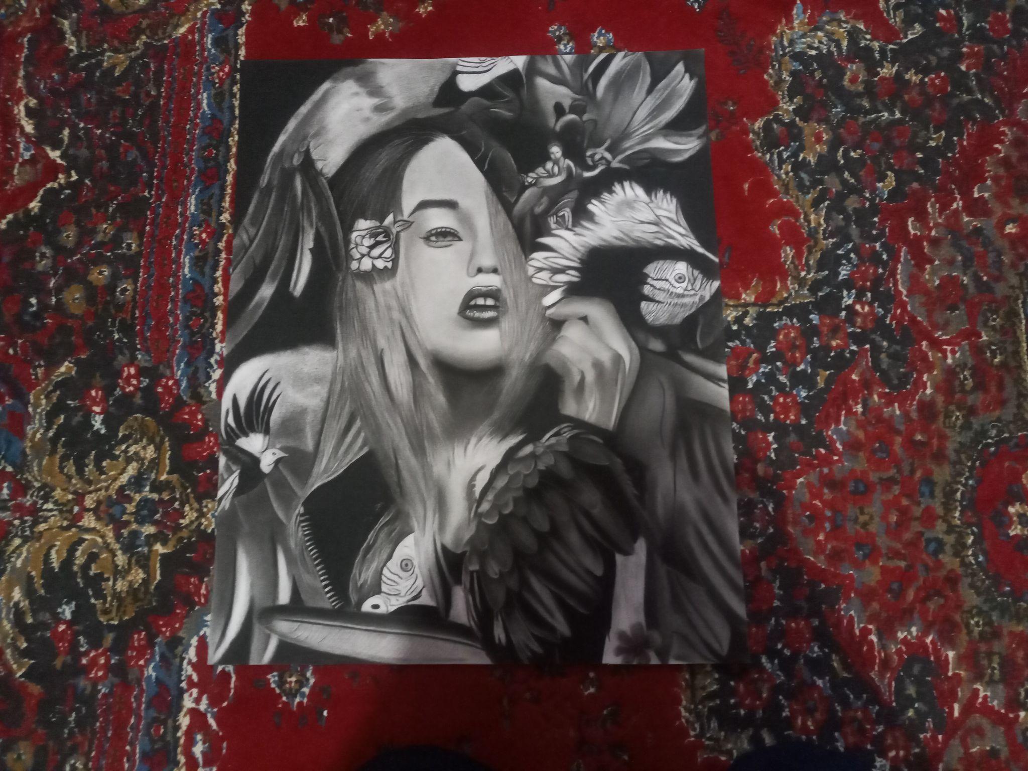 طراحی نقاشی سیاه قلم