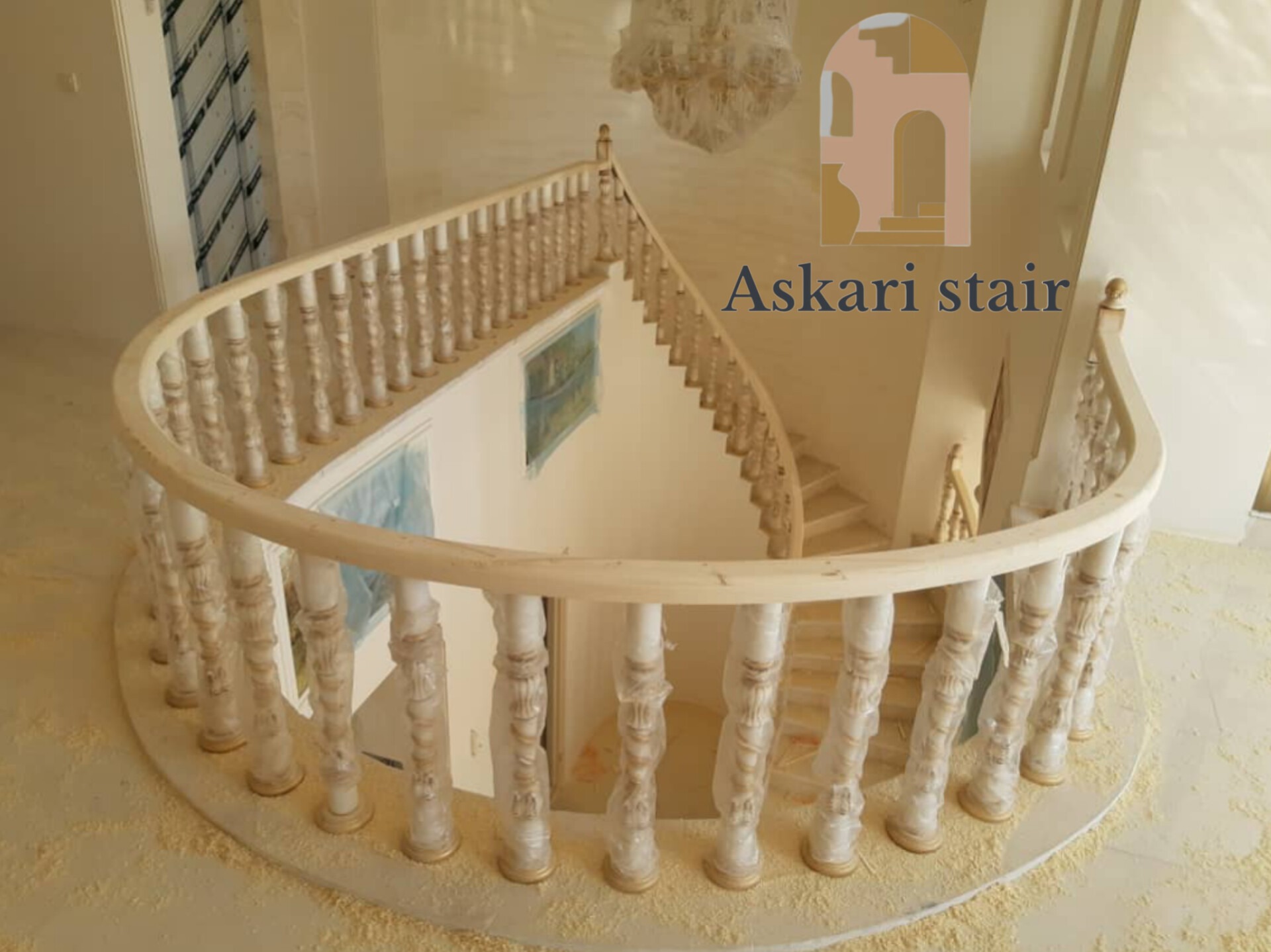 پله و نرده چوبی عسکری